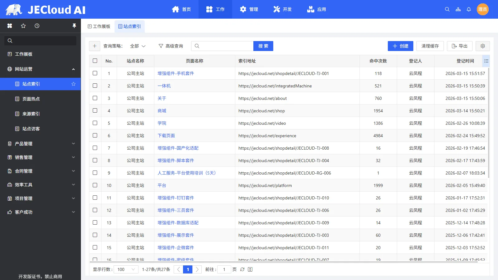 网站运营 · 站点索引