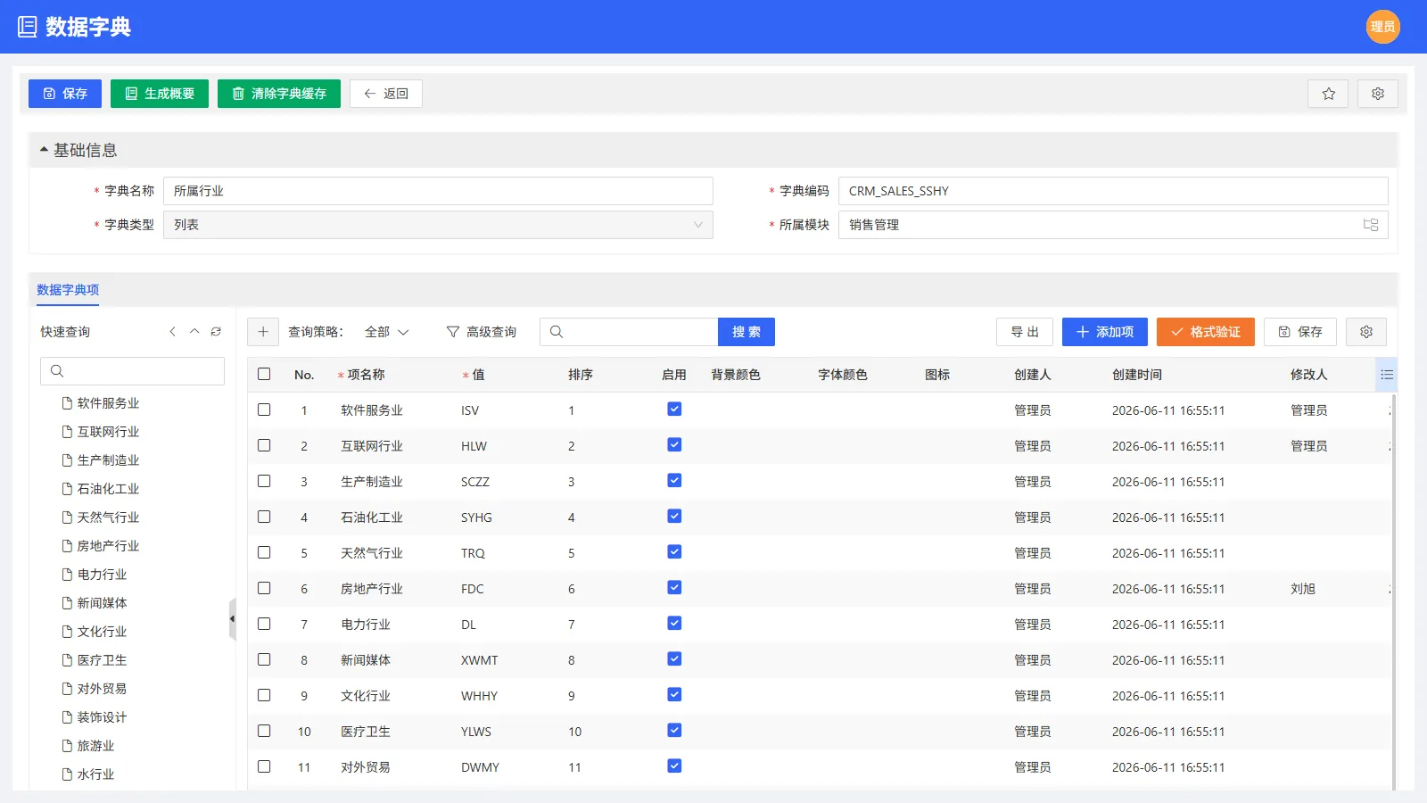 第二步 · 数据字典项编辑（配置）